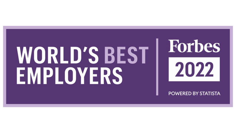 Forbes World's Best Employers 2022 logo.